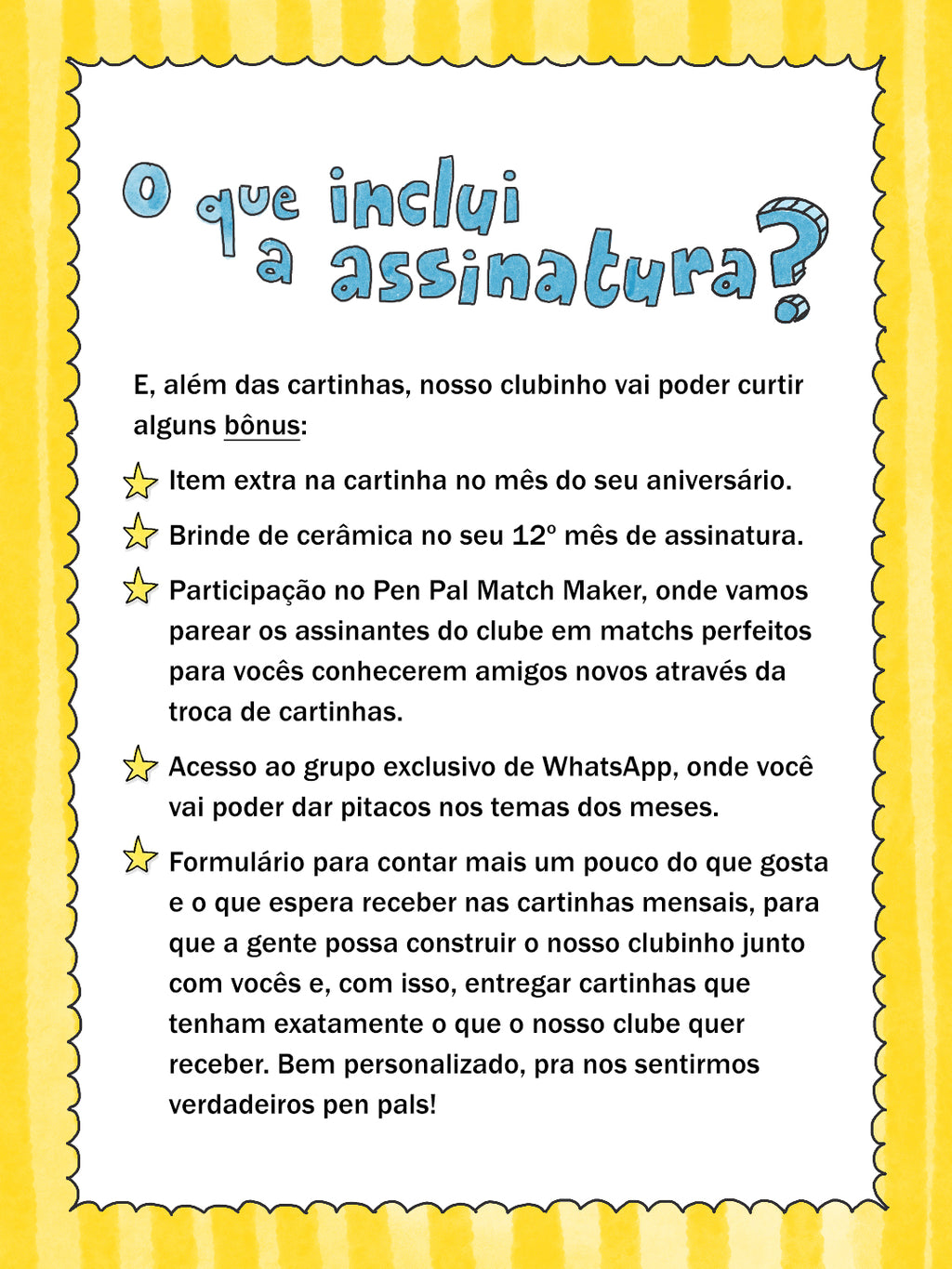 clube das cartinhas mensal
