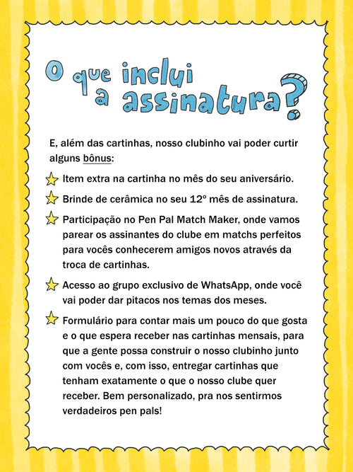 clube das cartinhas mensal